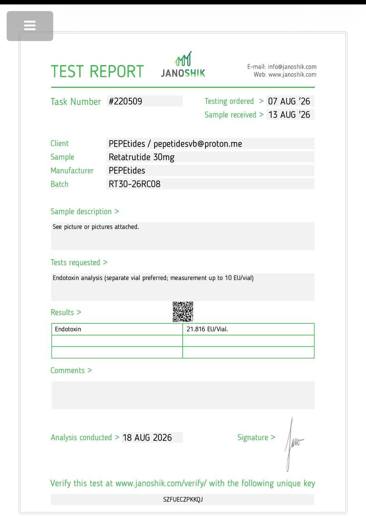 Certificado de analisis CoA 01