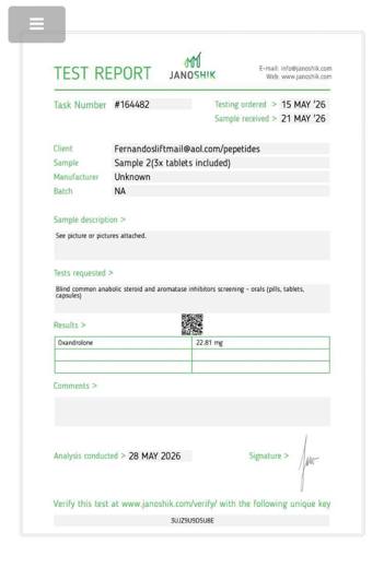 Certificado de analisis CoA 06
