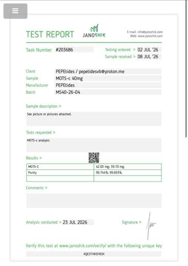 Certificado de analisis CoA 13