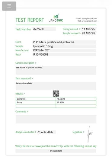 Certificado de analisis CoA 15
