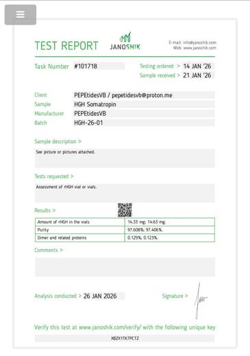 Certificado de analisis CoA 19
