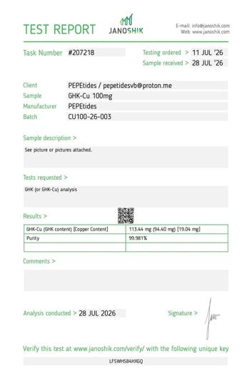 Certificado de analisis CoA 22