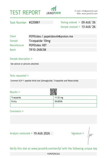 Certificado de analisis CoA 23