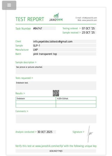 Certificado de analisis CoA 24