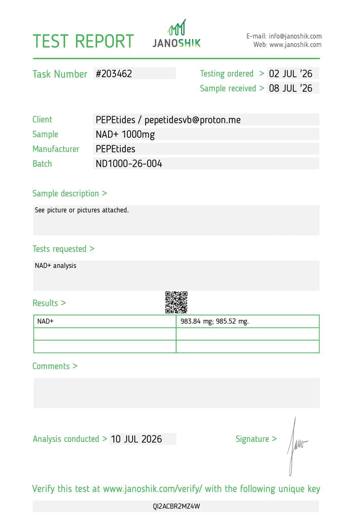 Certificado de analisis CoA 30