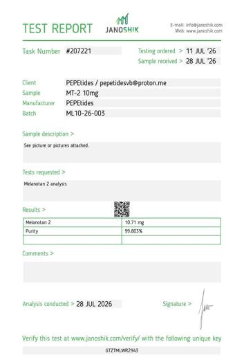 Certificado de analisis CoA 31