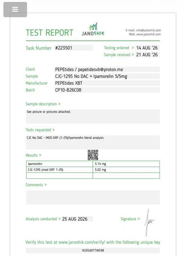 Certificado de analisis CoA 33
