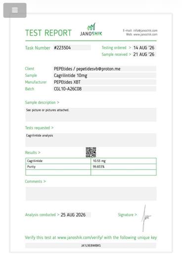 Certificado de analisis CoA 38