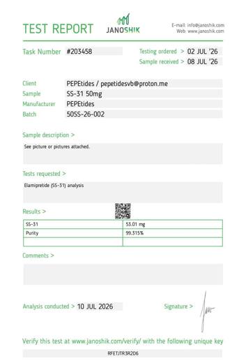 Certificado de analisis CoA 39