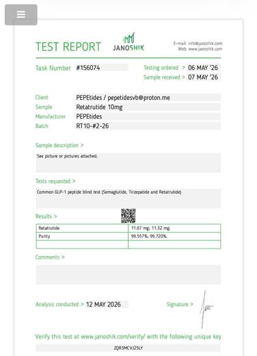 Certificado de analisis CoA 40