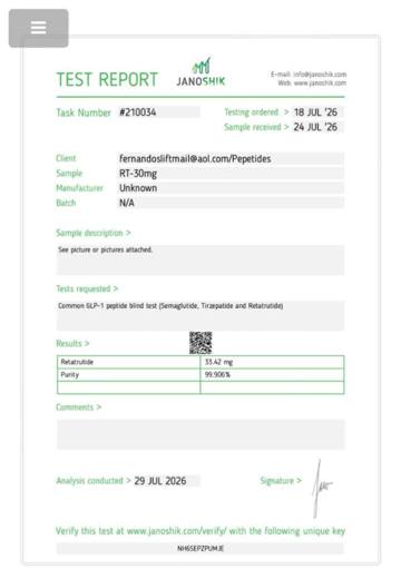 Certificado de analisis CoA 57