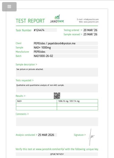 Certificado de analisis CoA 70